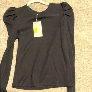 Black Puff Sleeve Top